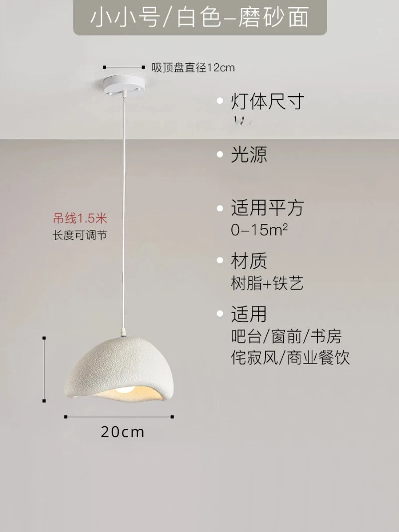 suspension à led wabi-sabi en résine créative pour décoration intérieure