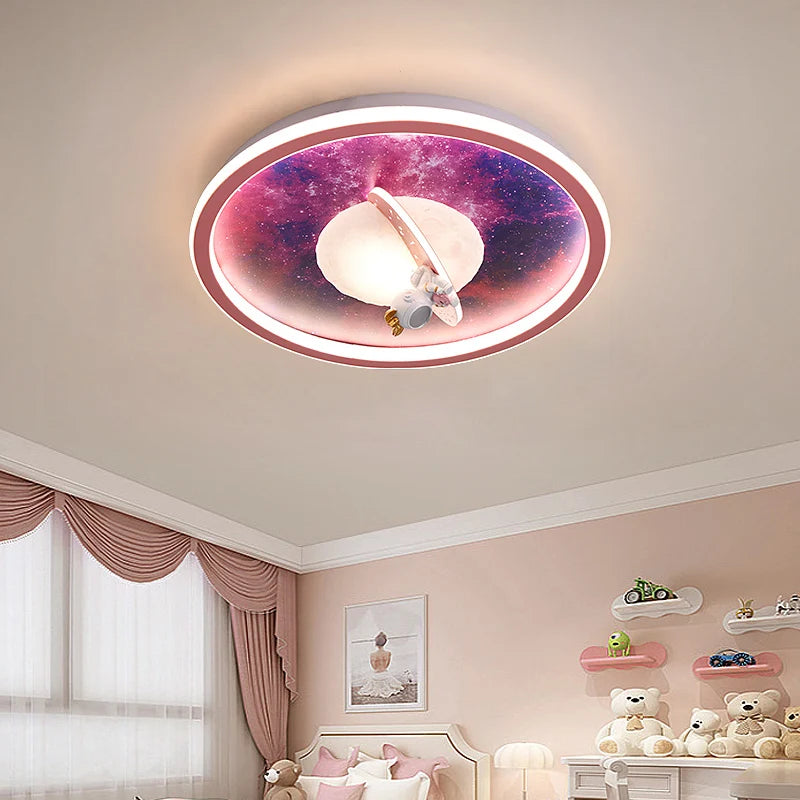 plafonnier led moderne pour chambre d'enfant astronaute décoratif