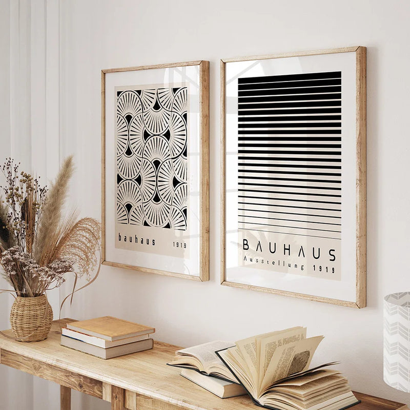 boho abstrait bauhaus géométrie nordique affiches art toile décor