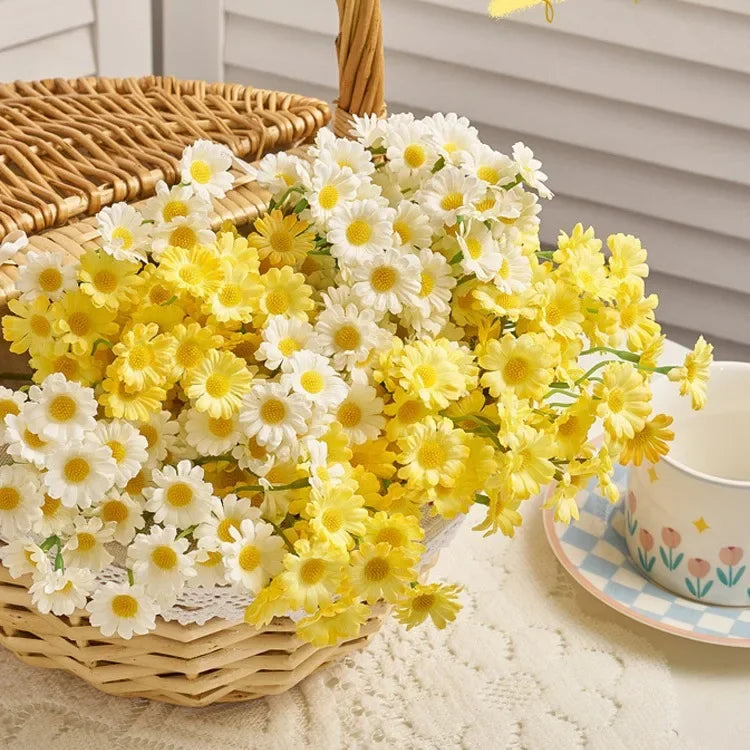 60 têtes de marguerites artificielles pour décorations diverses