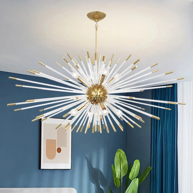 lustre de luxe en forme de pissenlit éclairage décoratif en stock