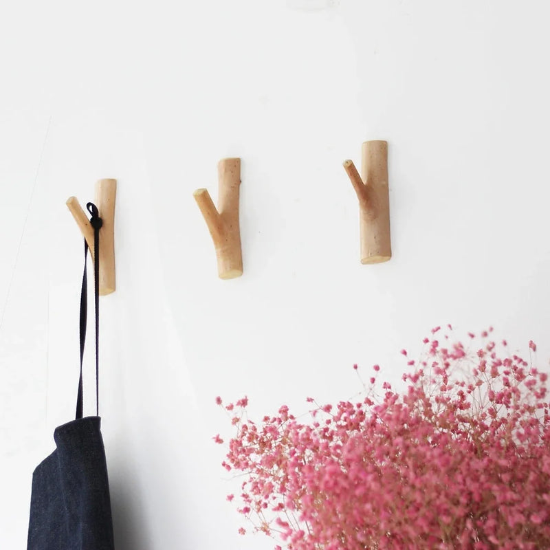 crochet mural en bois pour suspendre vêtements et clés décoratifs