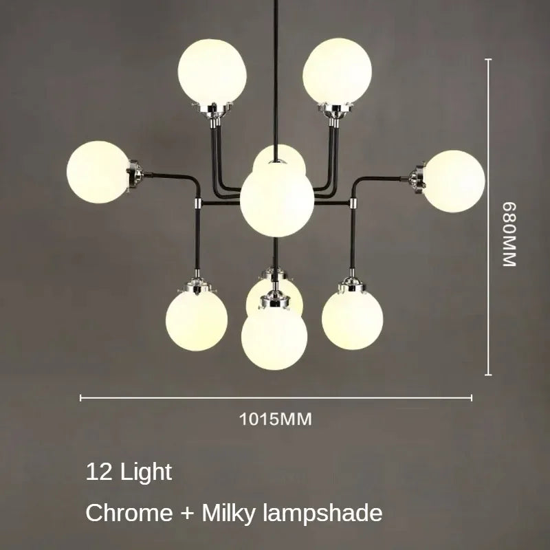 lustre artistique en verre pour décoration intérieure moderne