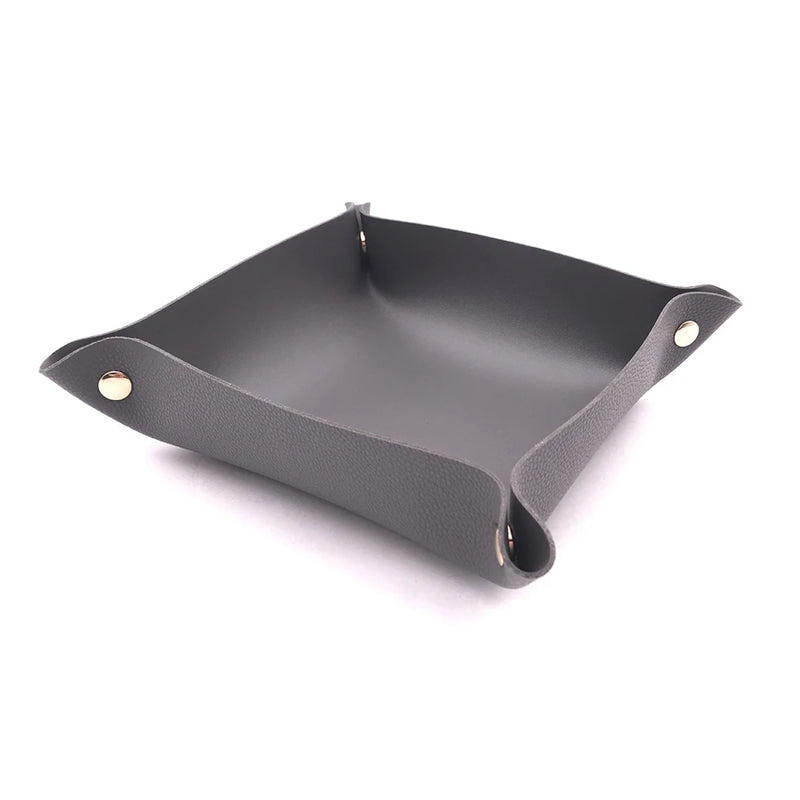 plateau pliable en cuir pour rangement divers et décoration