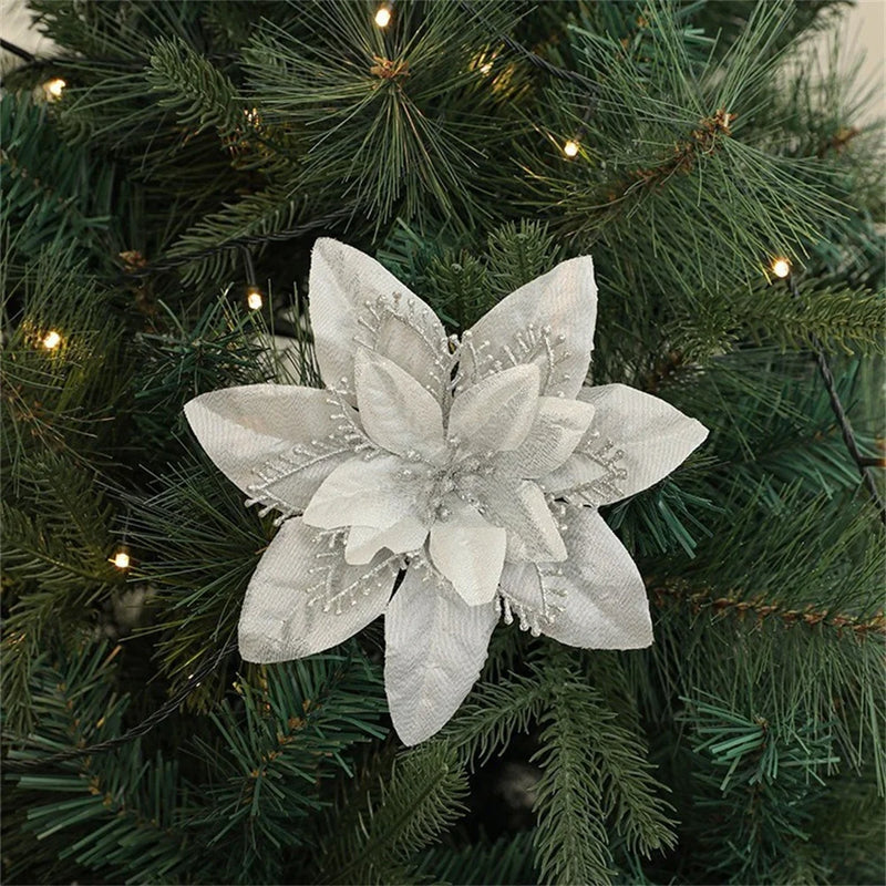 décorations de noël fleurs artificielles pour la maison 2025