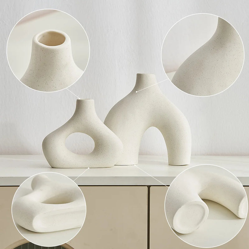 lot de 2 vases en céramique nordique pour décoration moderne