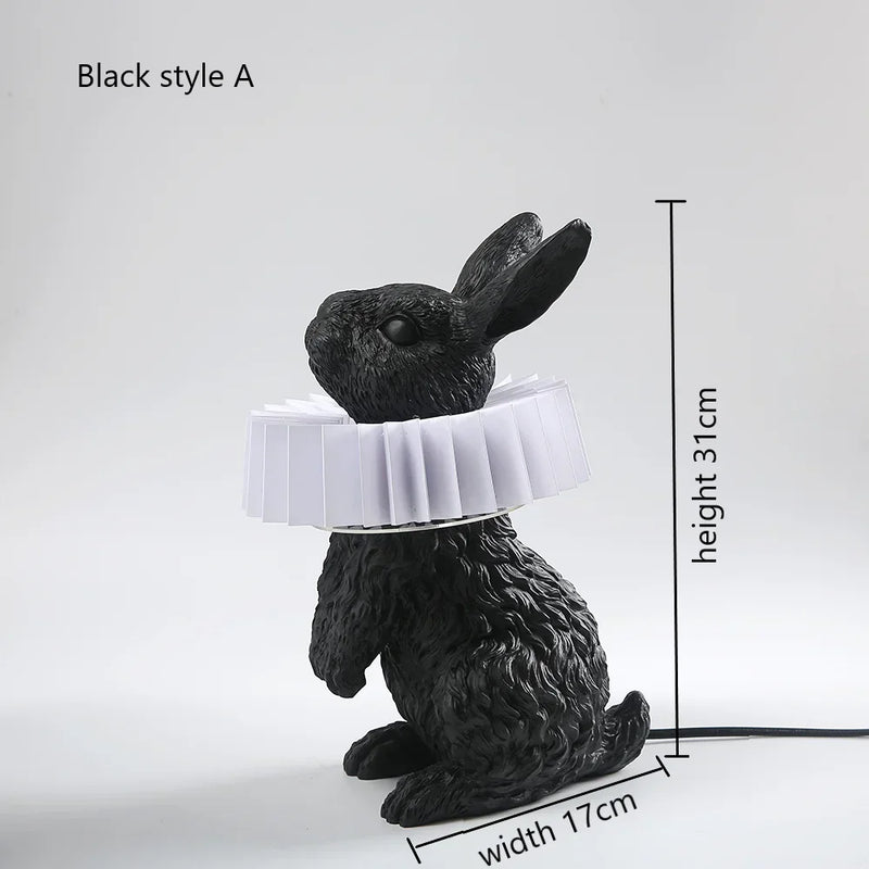 lampe de chevet lapin en résine style nordique décorative et moderne