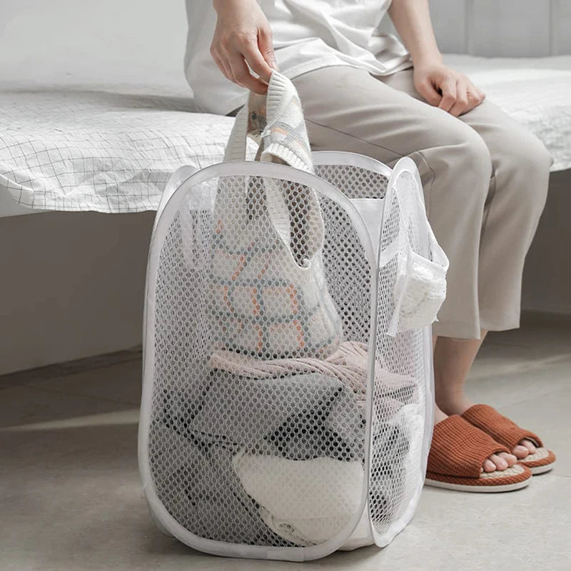 panier à linge pliable sac de rangement en filet polyvalent