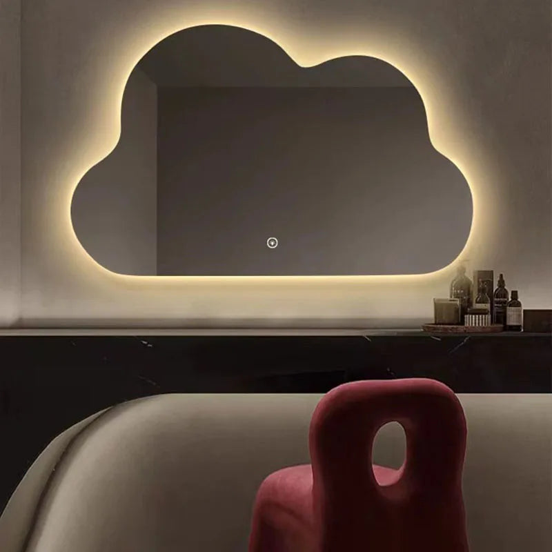 miroir nuage horizontal de luxe avec éclairage led pour maquillage