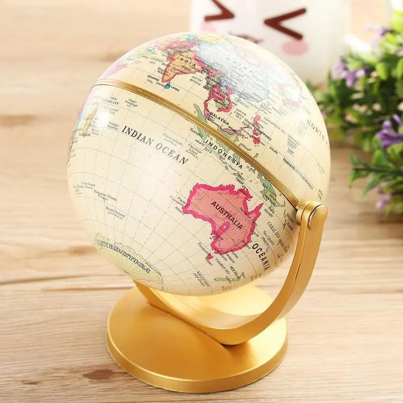 lot de 2 globes rétro éducatifs rotatifs pour bureau et décoration