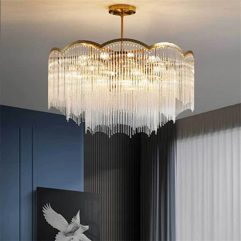 lustre en cristal moderne design luxe pour intérieur