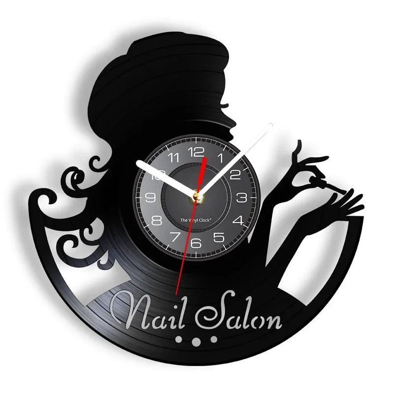 horloge murale vinyle pour salon de manucure et beauté