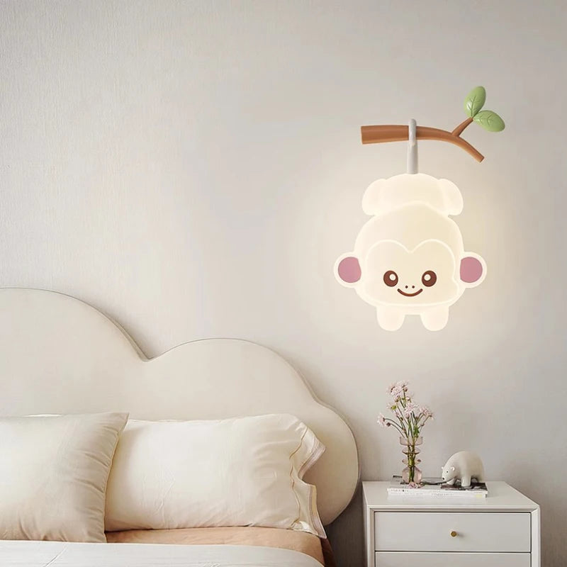 applique murale ours créatif pour chambre d'enfant décoration lumineuse