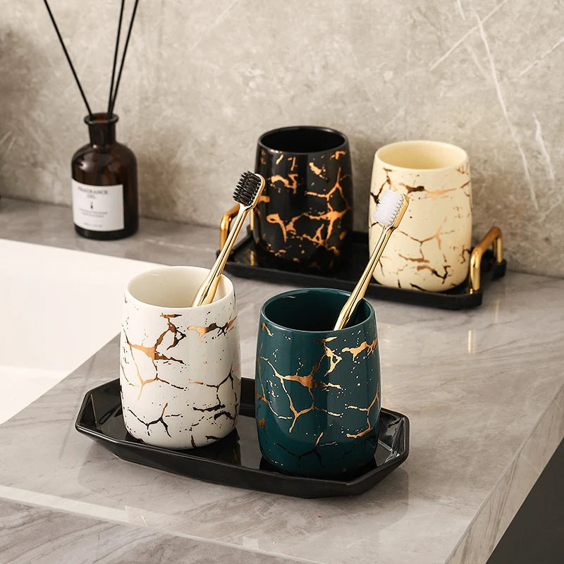 tasse en céramique marbrée haut de gamme pour couples décorative