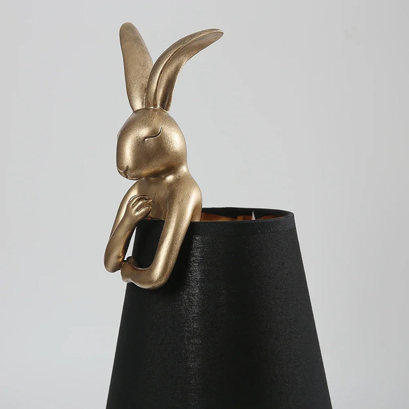 lampe de bureau lapin en résine design rétro pour décoration intérieure