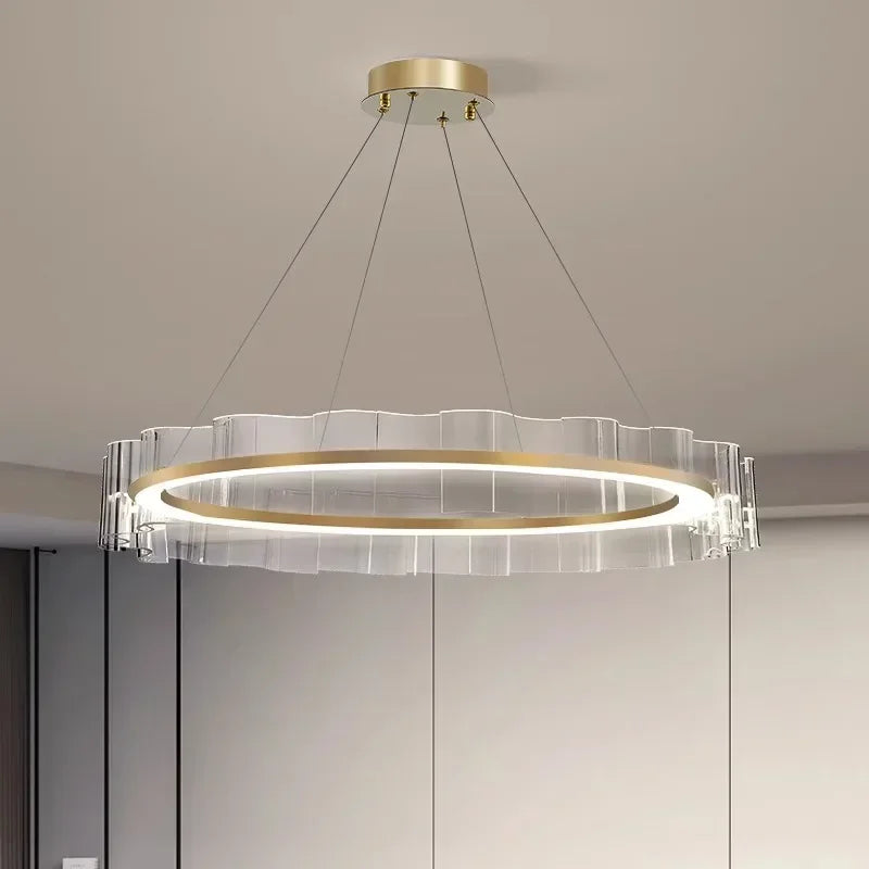 lustre moderne en aluminium et acrylique design nordique pour intérieur