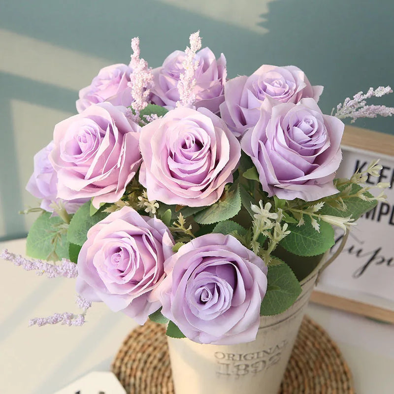 bouquet de roses artificielles pour mariage et décoration intérieure