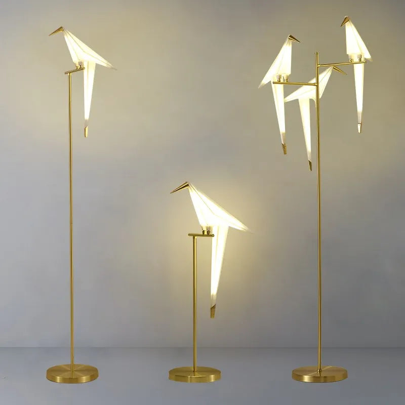 lampadaire nordique oiseau créatif acrylique mille grues lampe sur pied pour décoration