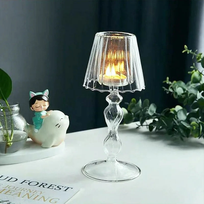 lampe de bureau en verre style européen bougeoir créatif pour mariage décoratif