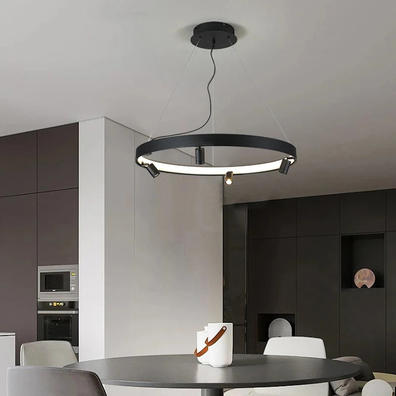 suspension LED en forme de cercle style nordique moderne