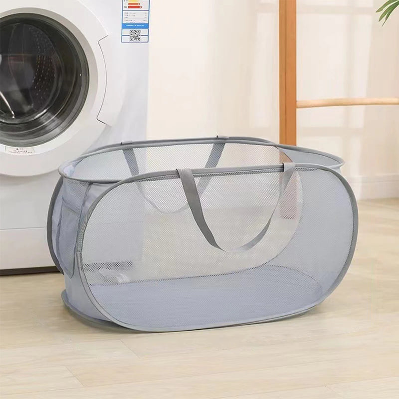 panier à linge pliable avec poignées et poches pratiques