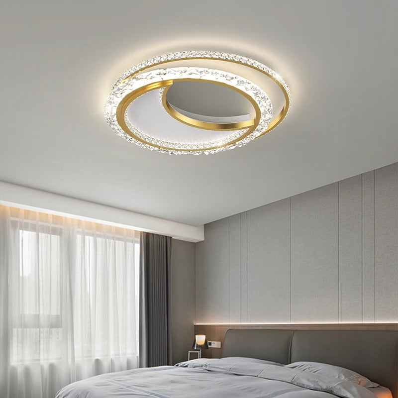 lustre led minimaliste rond en acrylique atmosphère nordique