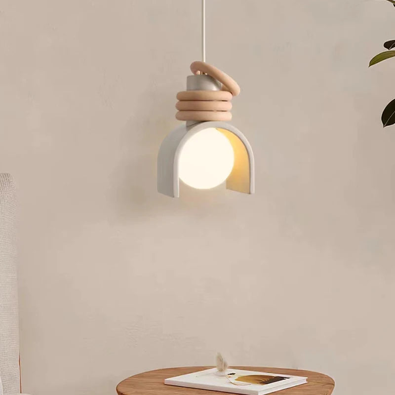lampe led suspendue créative en résine avec cordon réglable pour intérieur