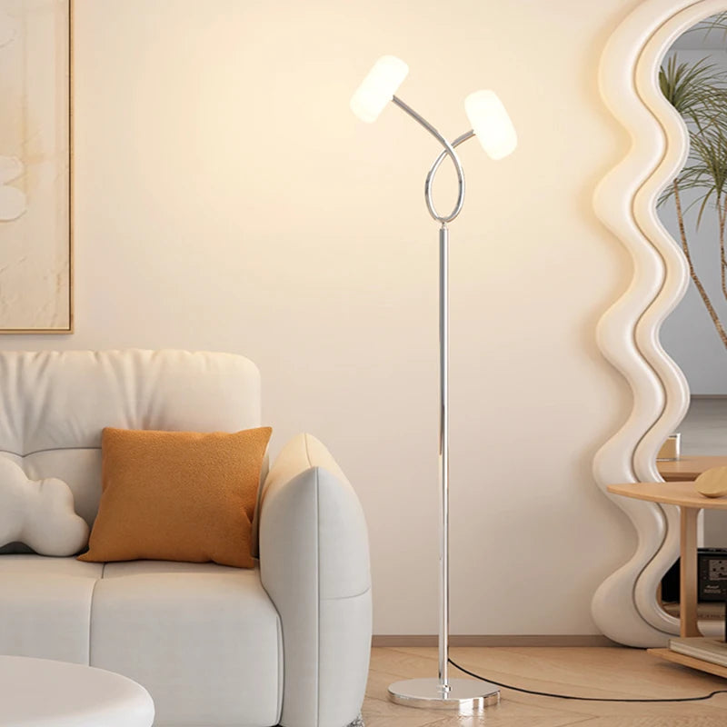 Nordic modern floor lamp white minimalist bedroom, living room, TV cabinet, sofa side decoration LED floor lamp