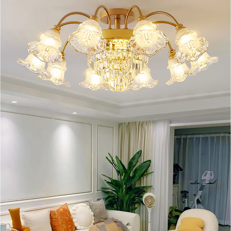 lustre rétro en cristal pour décoration intérieure élégante