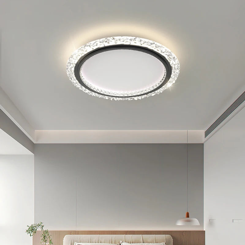 lustre moderne simple en cristal led de luxe