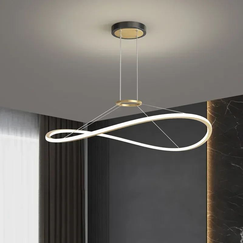 lustre moderne à led pour décoration intérieure réglable