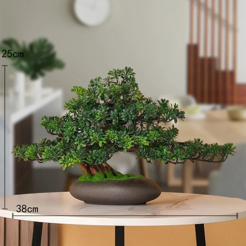 décoration intérieure faux arbre bonsaï style chinois pour un paysage apaisant