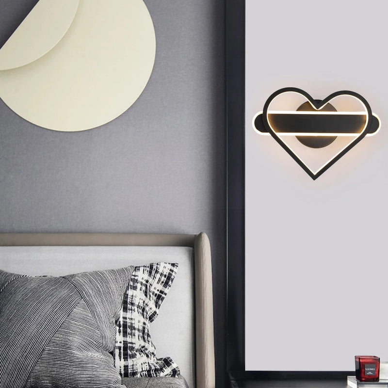 applique murale led en forme de coeur décorative moderne