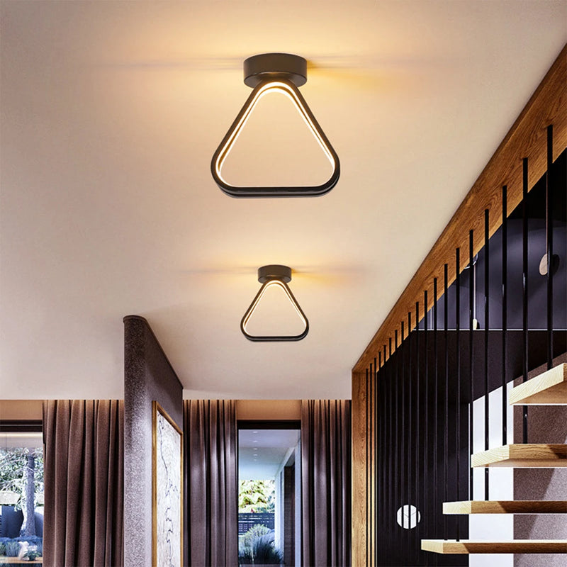 lampe de plafond led moderne triangle éclairage intérieur nordique