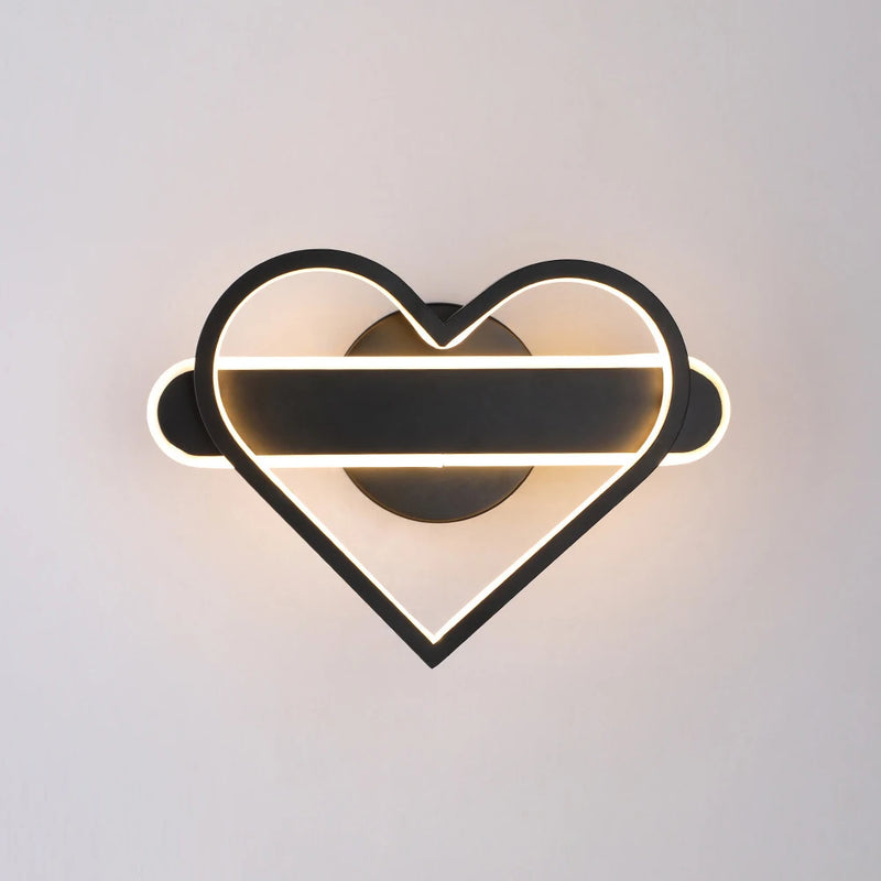 applique murale led en forme de coeur décorative moderne