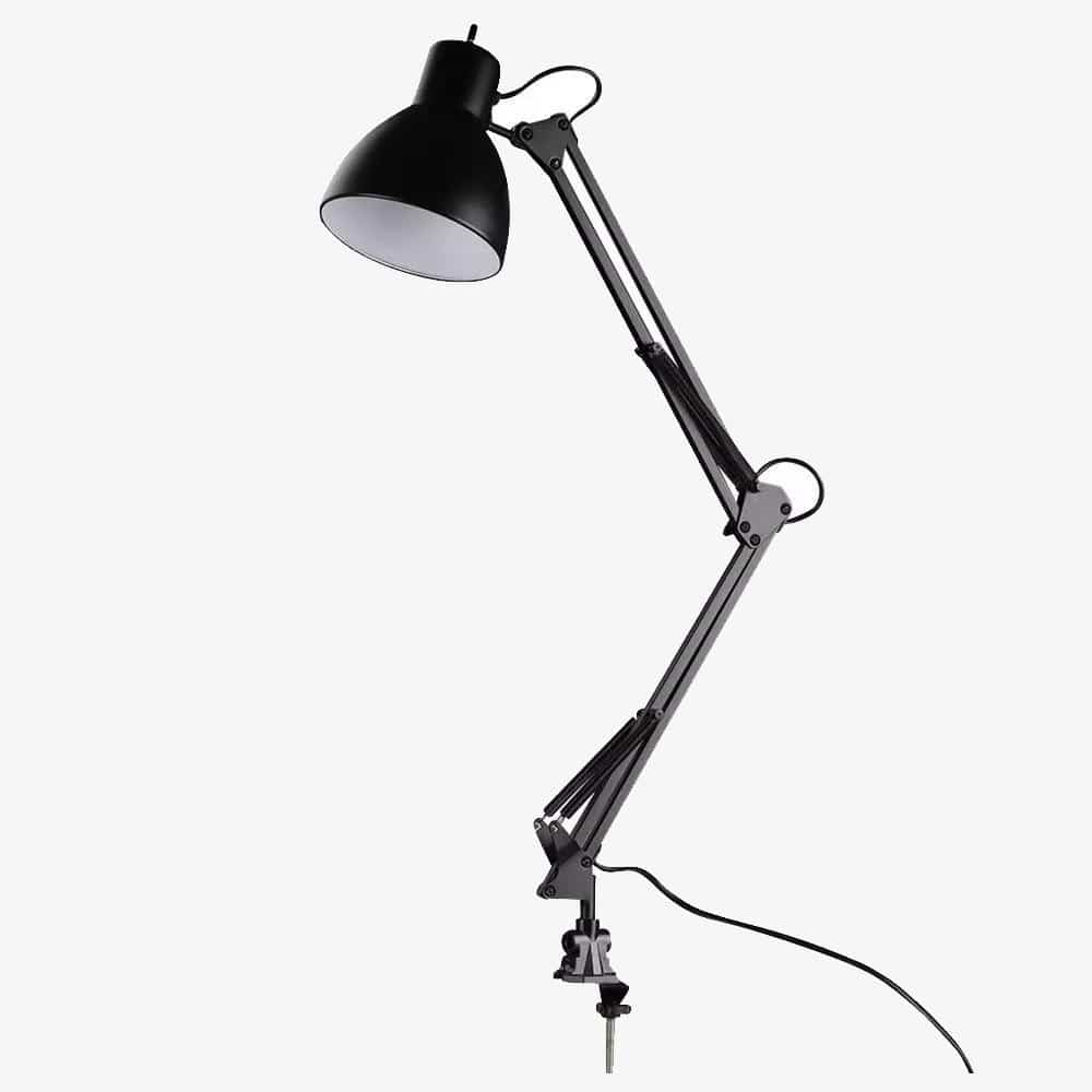 Lampe de bureau LED à pince en métal noir VOLANS 