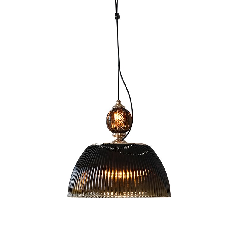 Suspension vintage led avec abat-jour en verre bertha