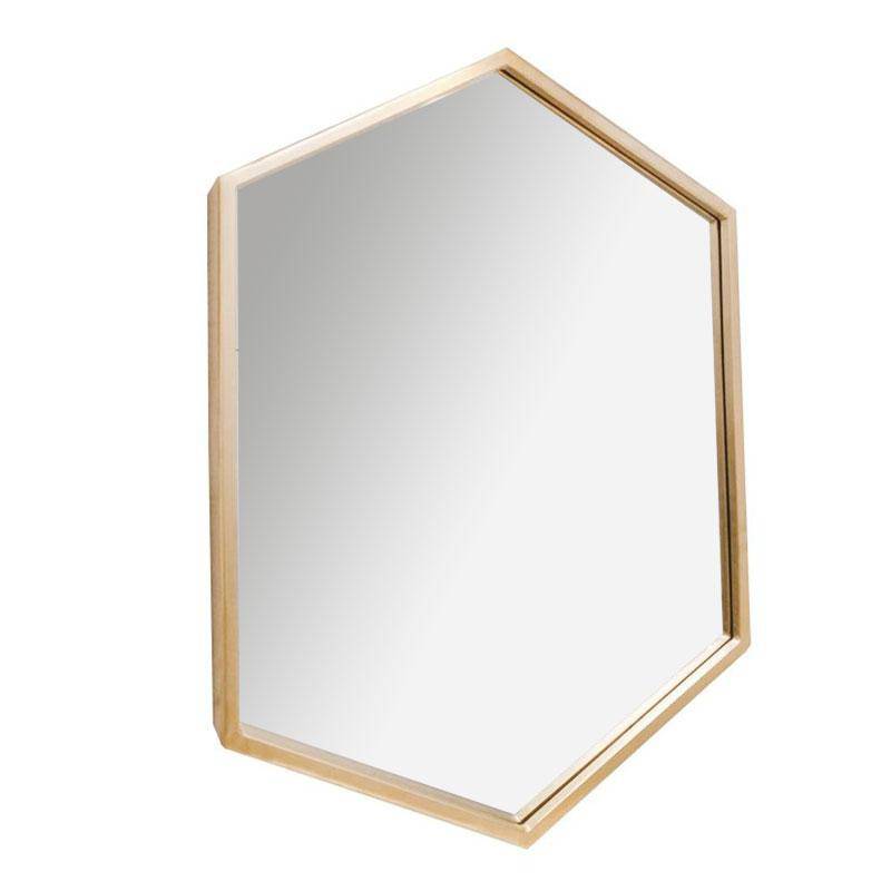 Espejo de pared hexagonal de metal nórdico