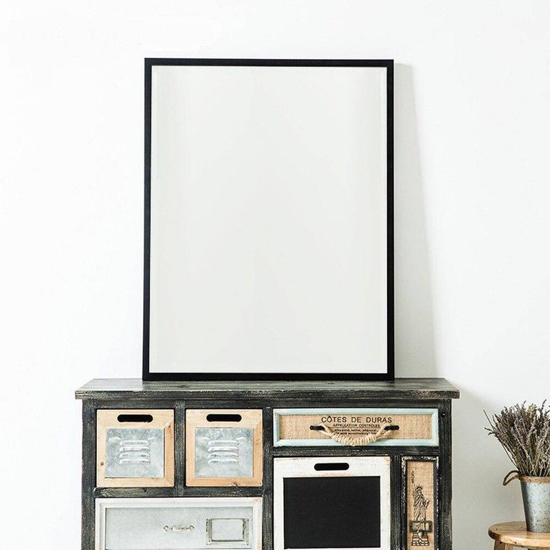 Miroir mural rectangulaire - cadre noir et design - loftboutik