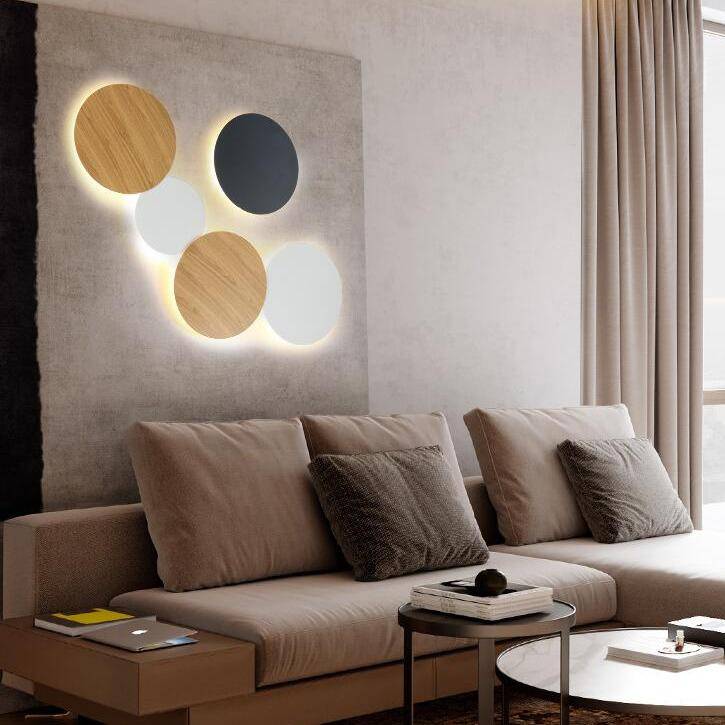 Applique murale intérieure ronde lunaire LED moderne • Luminaires