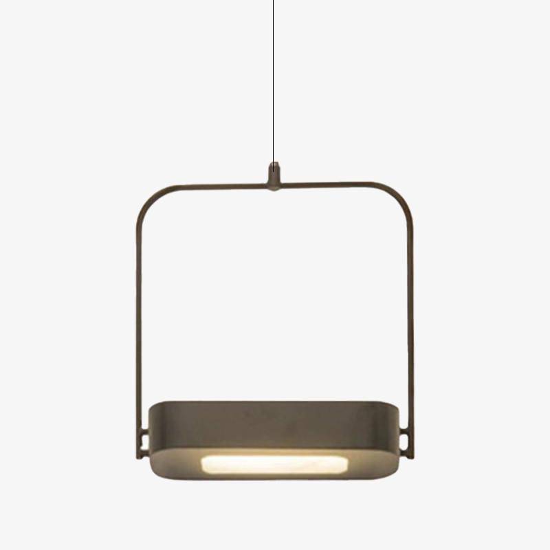 pendant light modern square with lighted base Saanvi