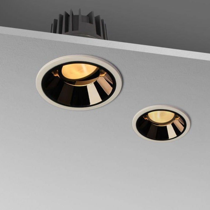 Spot étanche IP54 design anti éblouissement blanc/cuivre pour LED