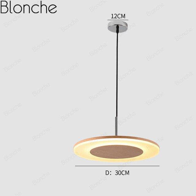 Lámpara de suspensión LED moderno con disco de madera estilo Hang