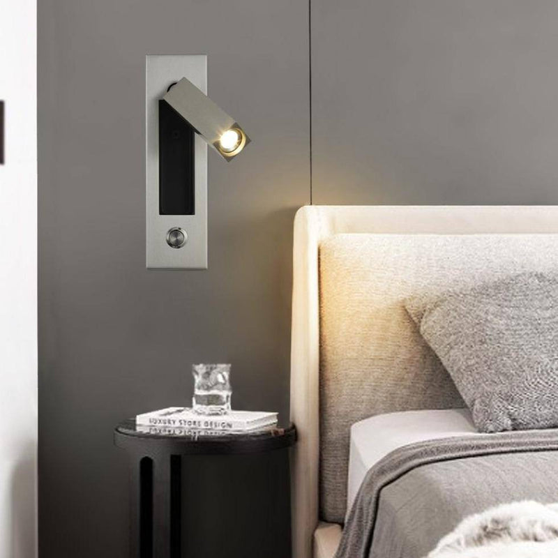 Applique liseuse tête de lit avec abat jour pour éclairer une chambre à  coucher Holiday Chrome et Blanche Ideal Lux - IDEALUM PRO