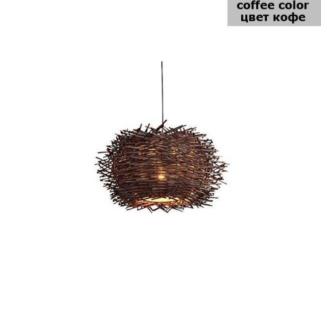 Lámpara de suspensión design en forma de nido de pájaros de ratán