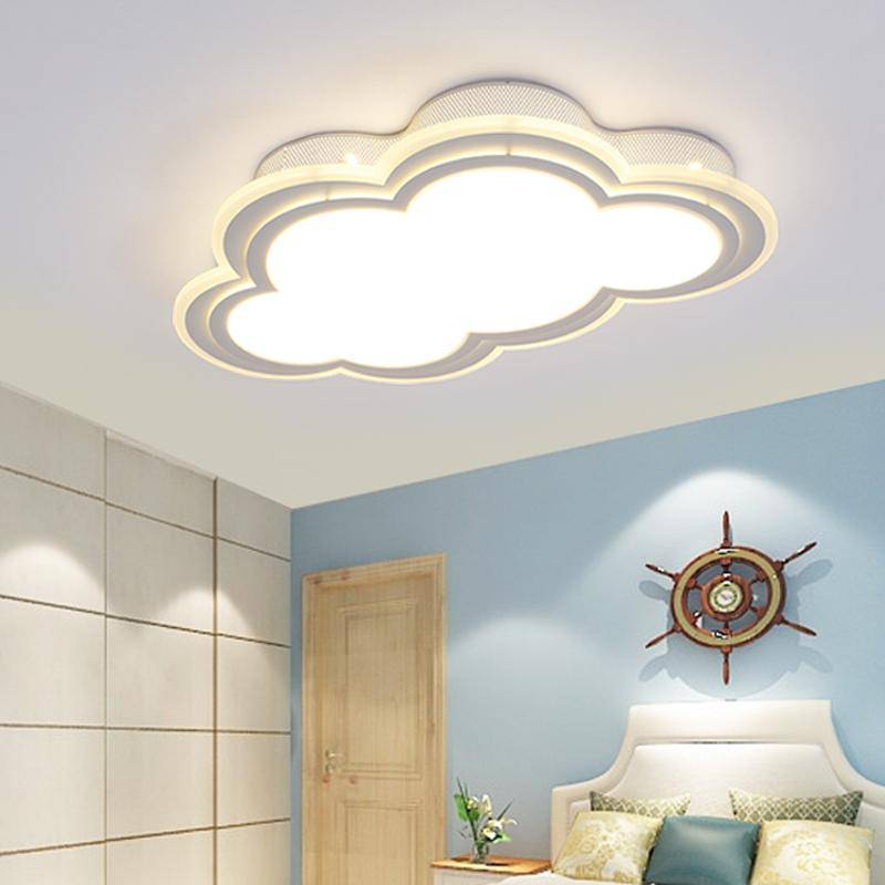 20 LED alimenté par batterie chambre lumière bébé enfants mignon nuage  visage forme lampe couloir décor