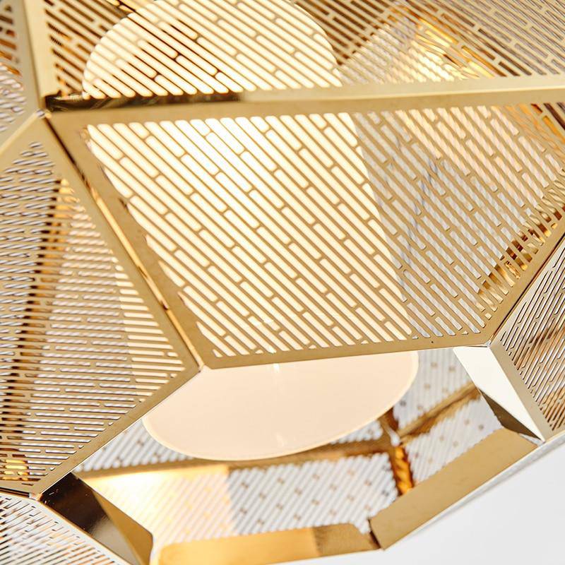 Suspension LED forme géométrique dorée Modern