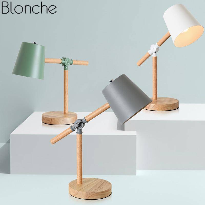 Lampe à poser bois de liane abat-jour