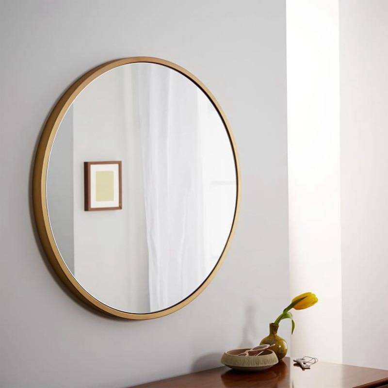 Décoration murale Miroir mural Rond 7-en-1 Métal 57x35x2 cm - Or