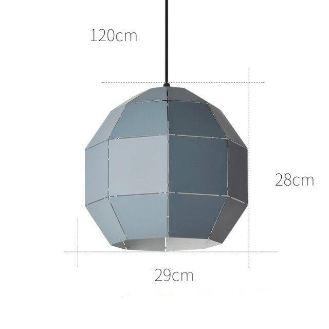 Suspension design à LED en métal coloré style scandinave